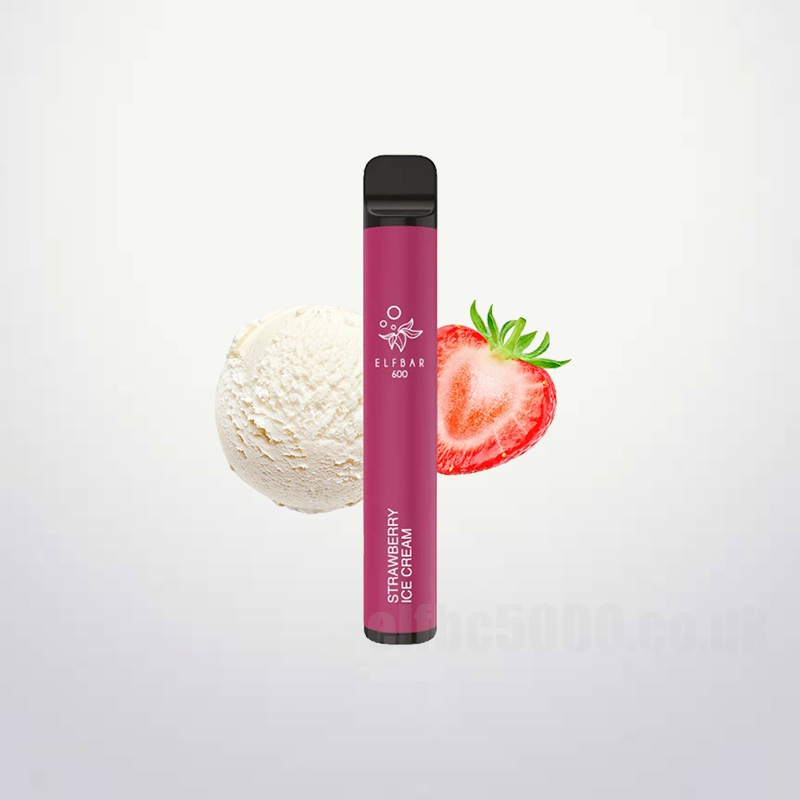 Elf Bar 600 Disposable Strawberry Ice Cream 600 Puffs 550mah Elf Bar